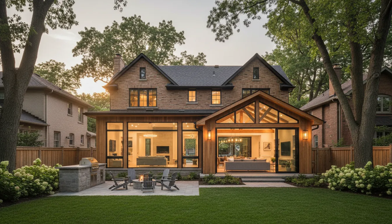 Rear addition and family room for a Brock two-storey house